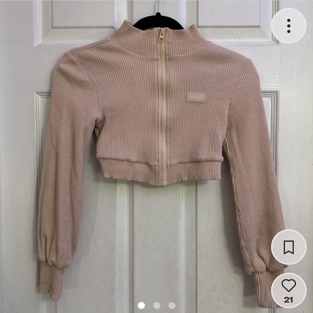 Bo+Tee Ribbed Long Sleeve Zip Up